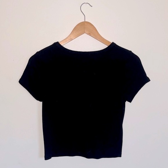 Arizona Jeans Co. Ribbed Black Crop Top - Picture 2 of 3